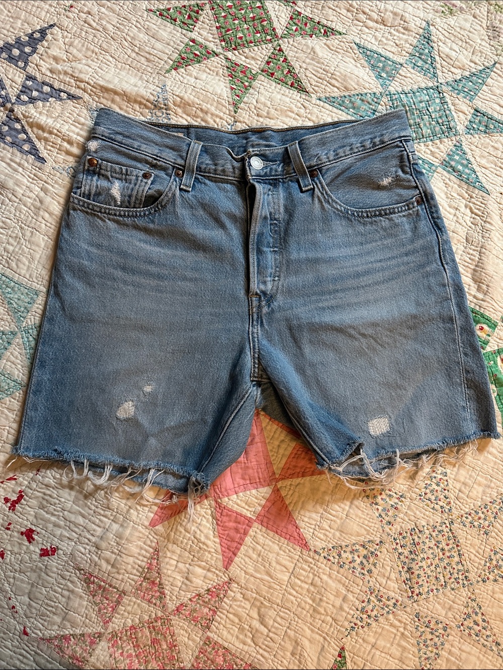 Levi’s Blue Distressed Denim Women's Shorts